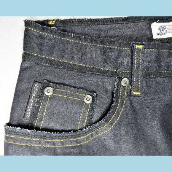 Krizia Jeans 30/32 Dark Blue Coated Denim Straight - Picture 2 of 8